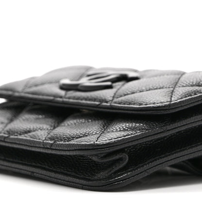 Chanel Caviar Quilted My Everything Belt Flap Card Holder Black 11 of 12