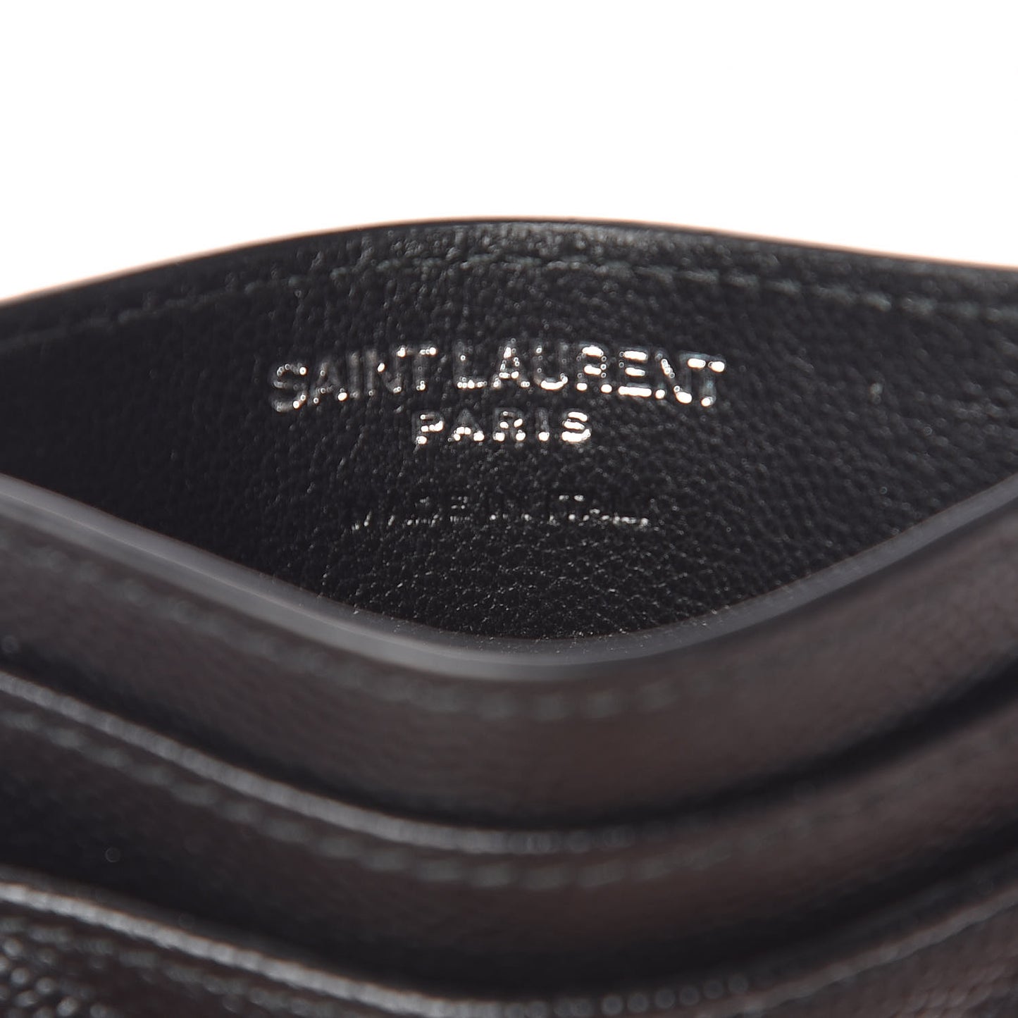 Grain De Poudre Matelasse Chevron Monogram Credit Card Case Black
