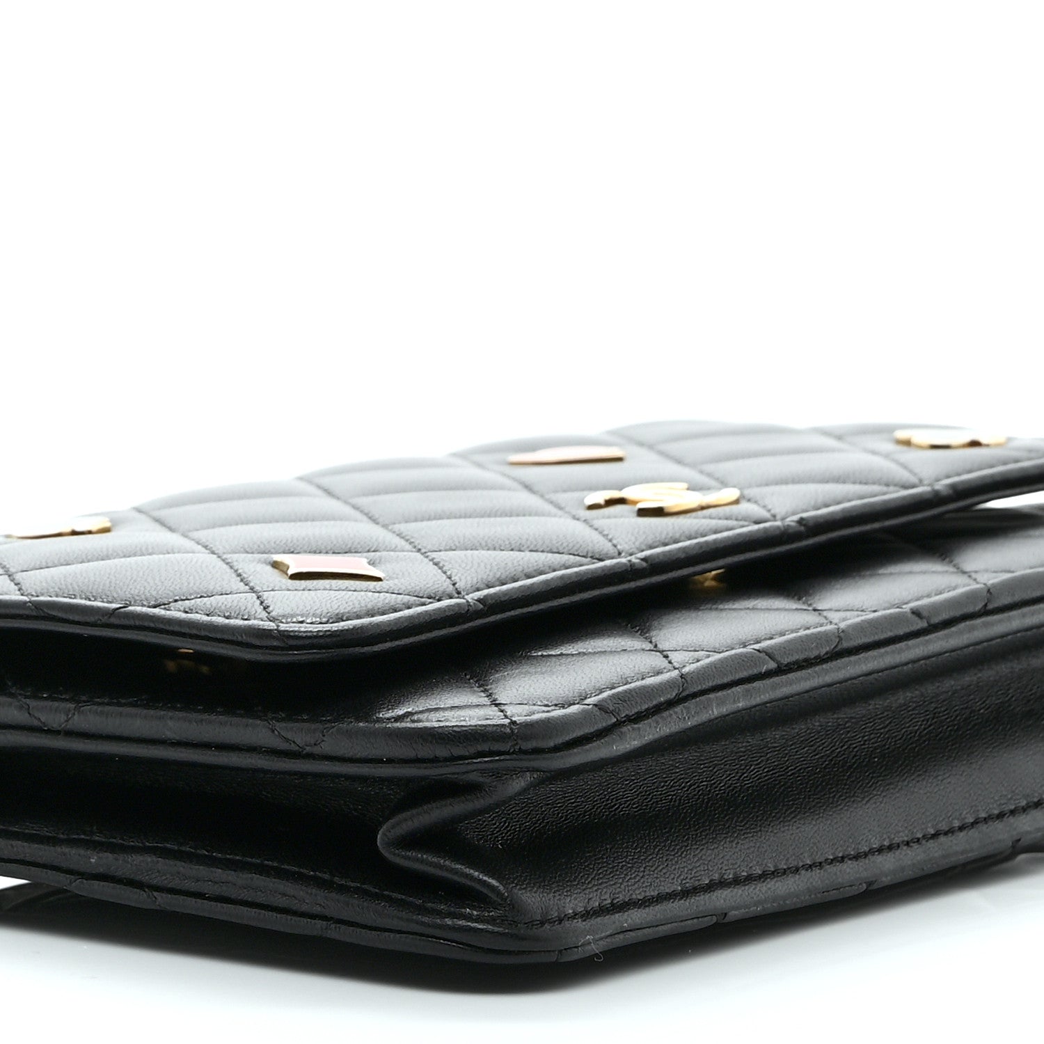Chanel Lambskin Quilted Enamel Coco Casino Wallet On Chain WOC Black 11 of 11
