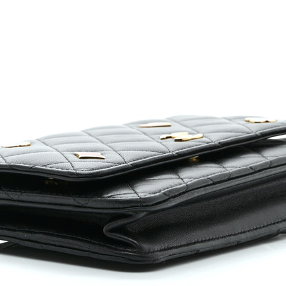 Chanel Lambskin Quilted Enamel Coco Casino Wallet On Chain WOC Black 11 of 11