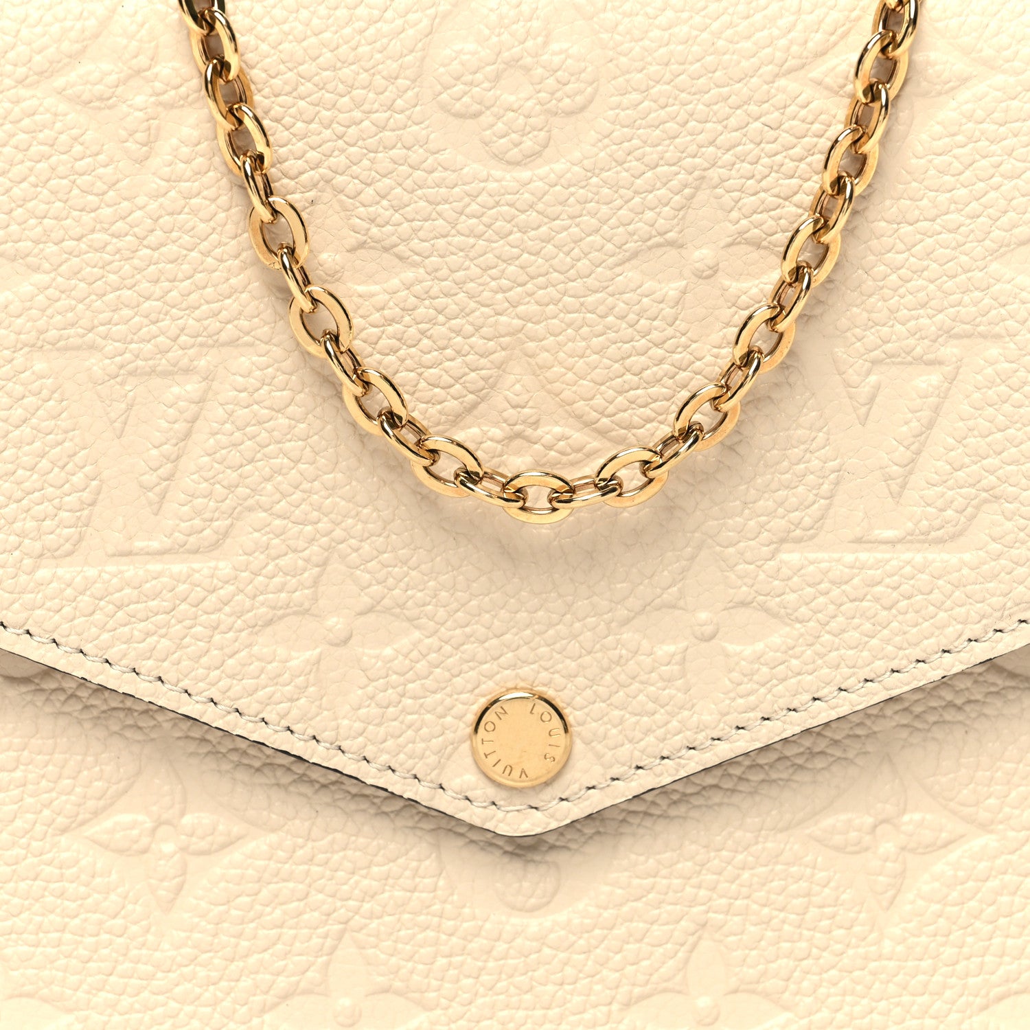 Louis Vuitton Empreinte Pochette Felicie Chain Wallet Cream 9 of 11