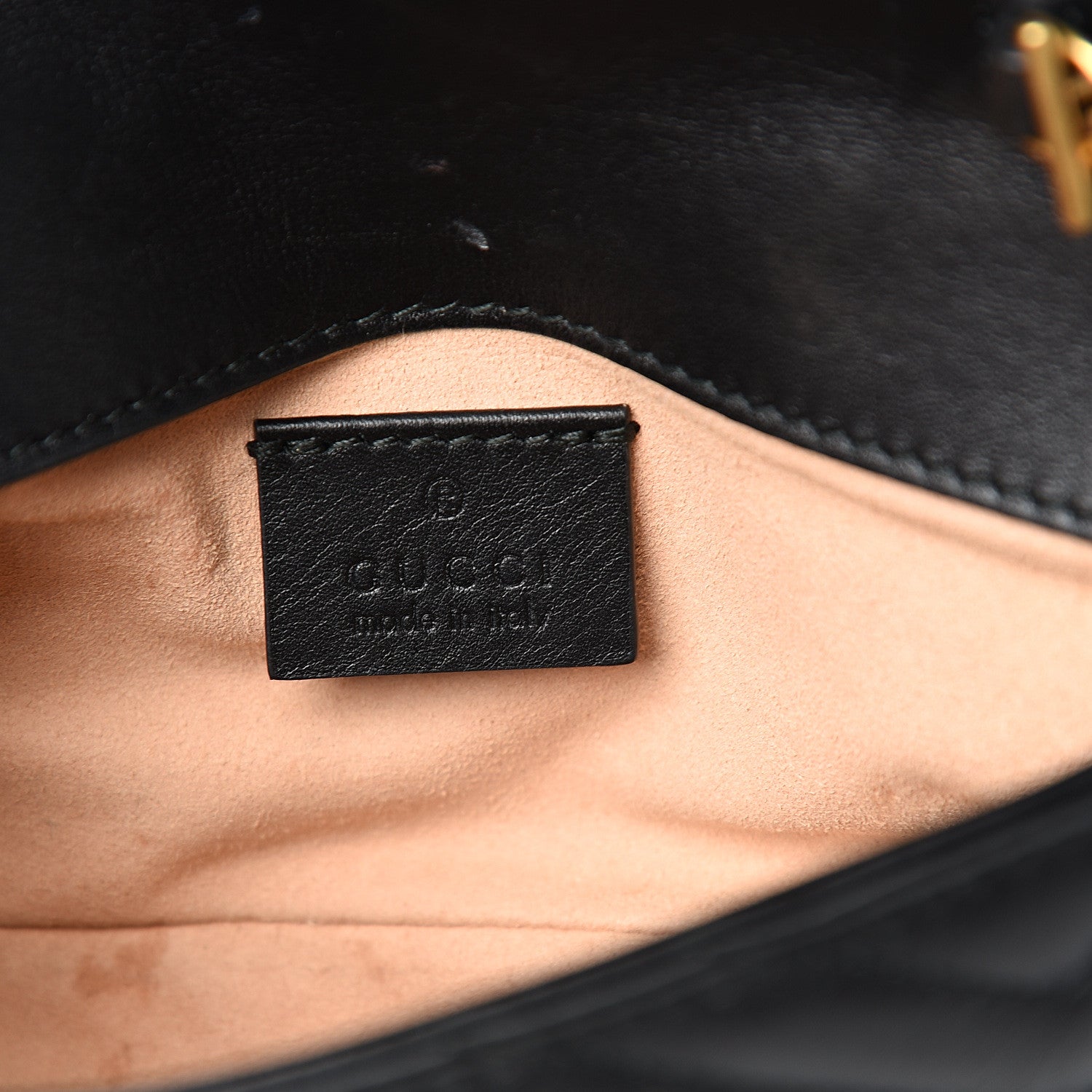 Gucci Calfskin Matelasse Super Mini GG Marmont Shoulder Bag Black 6 of 11