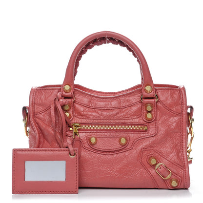Balenciaga Agneau Giant 12 Gold Hardware Mini City Rose Bombon Raspberry 1 of 7