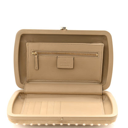 Gucci Suede Swarovski Crystal Clutch Beige 5 of 9