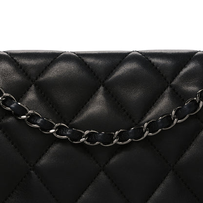Chanel Lambskin Quilted Jumbo 3 Flap Black 8 of 11