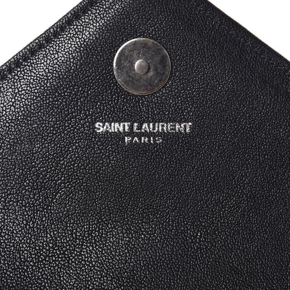 Saint Laurent Sheepskin Matelasse Chevron Monogram Classic Baby Chain Bag Black 6 of 8