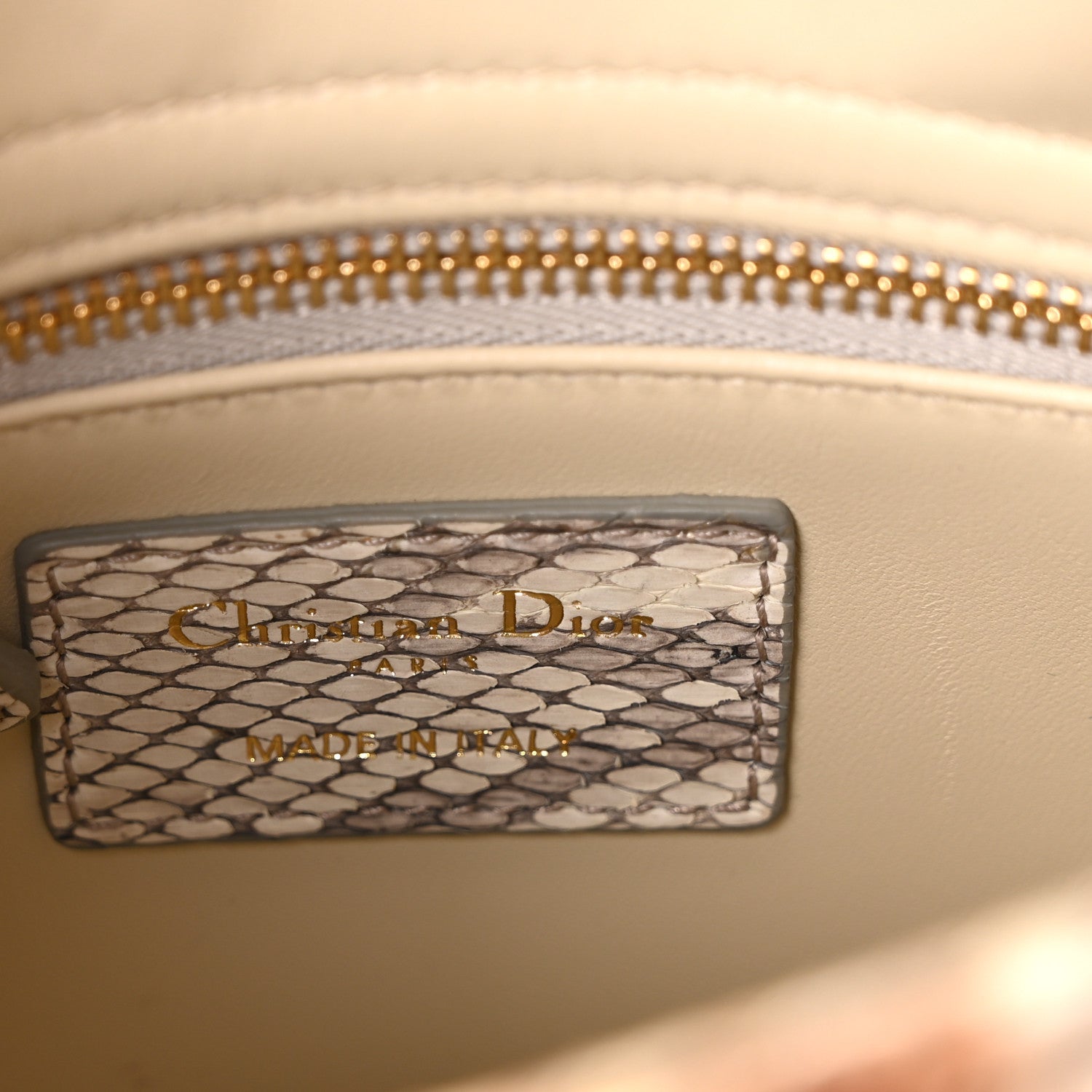 Christian Dior Snakeskin Mini Lady Dior Beige Gold 6 of 9