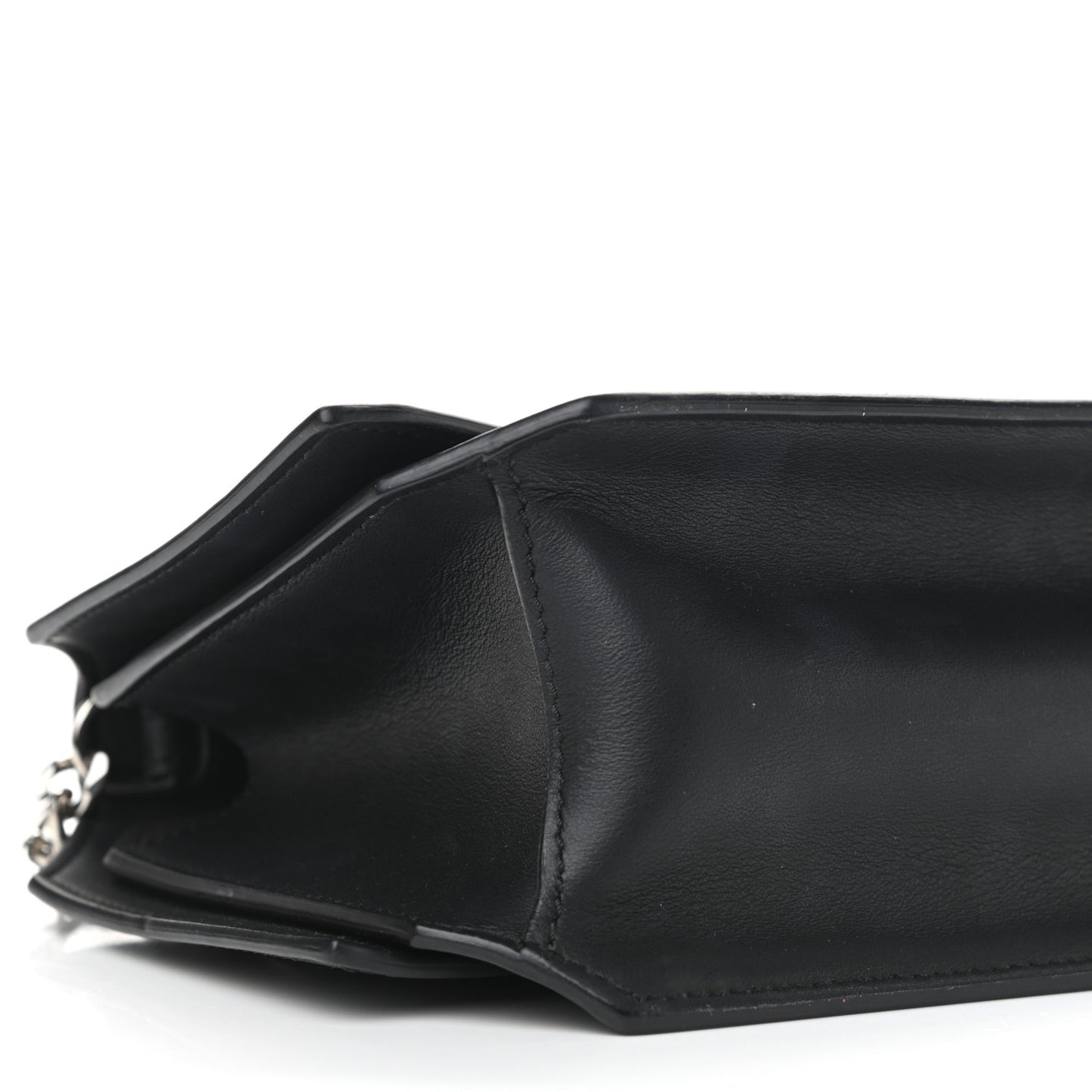Calfskin Studded Bow Cut Chain Bag Black