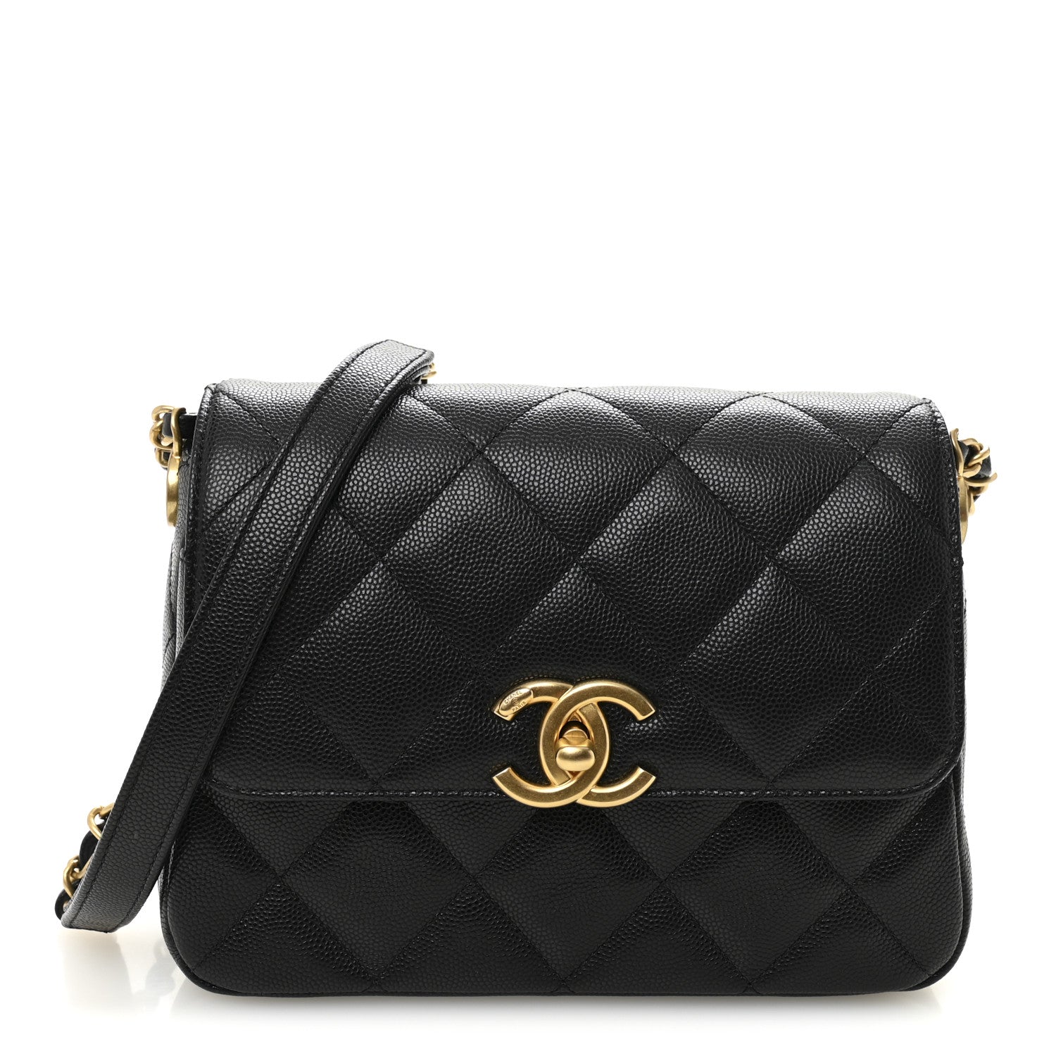 Chanel Shiny Caviar Quilted Mini Flap Black 1 of 10
