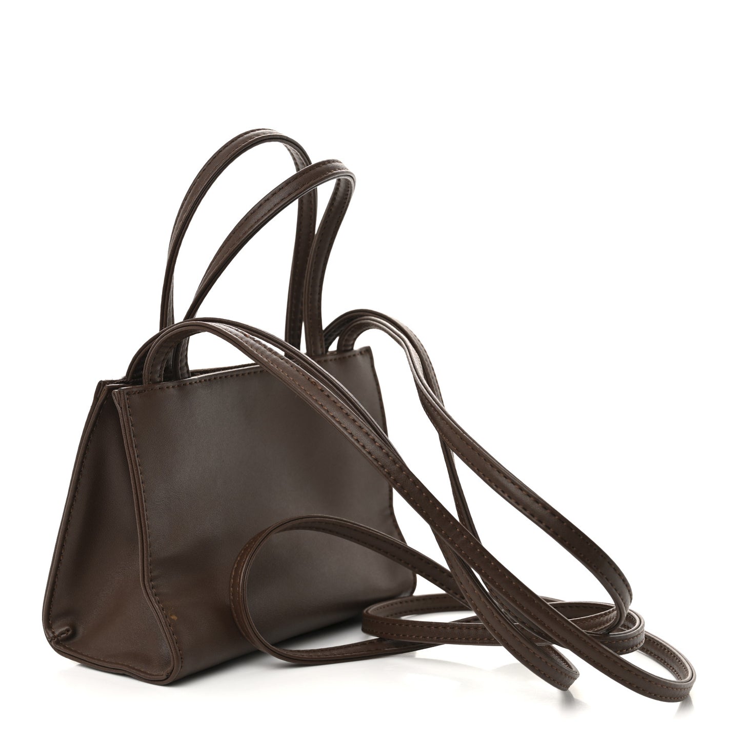Vegan Leather Small Shopping Bag Chocolate