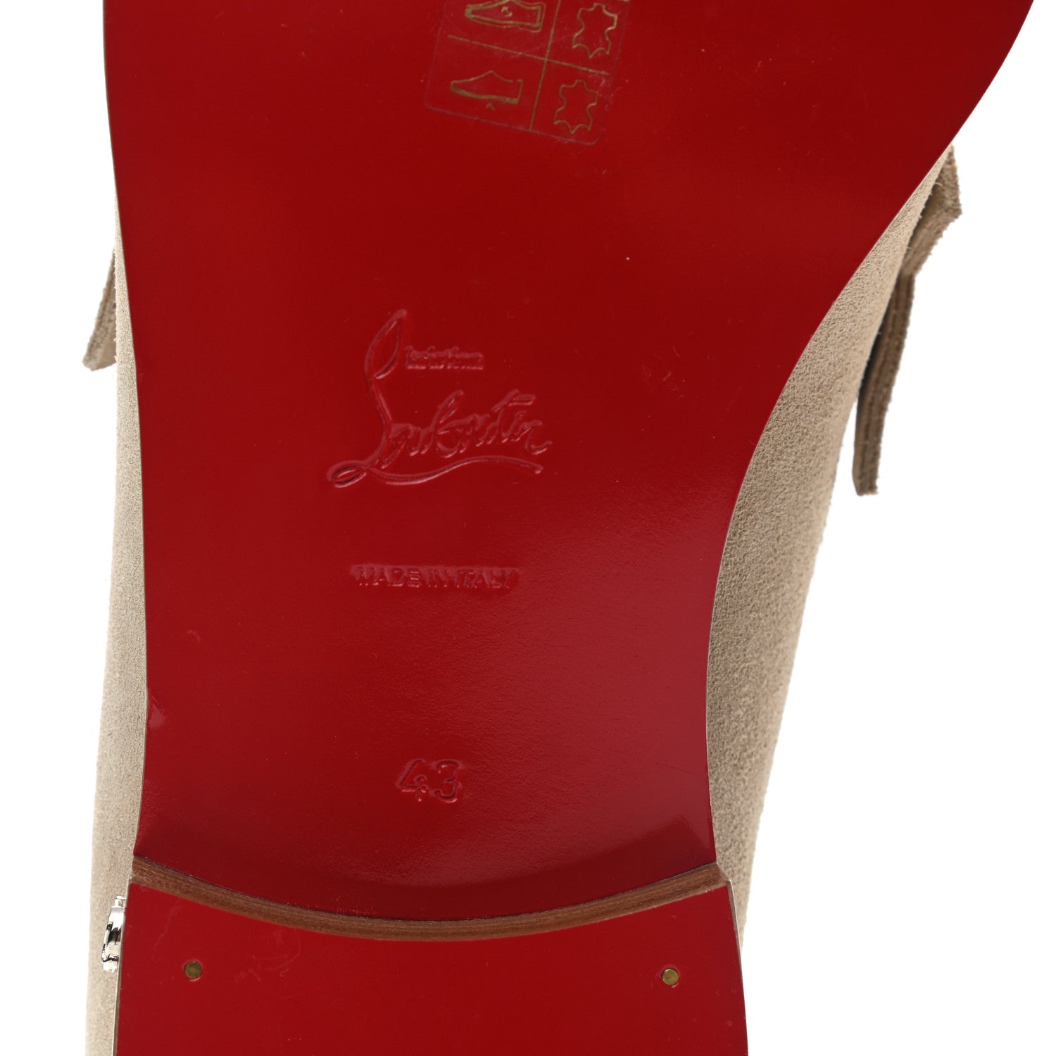 Christian Louboutin Veau Velours Mens No Penny Flat Loafers 43 Natural 6 of 7