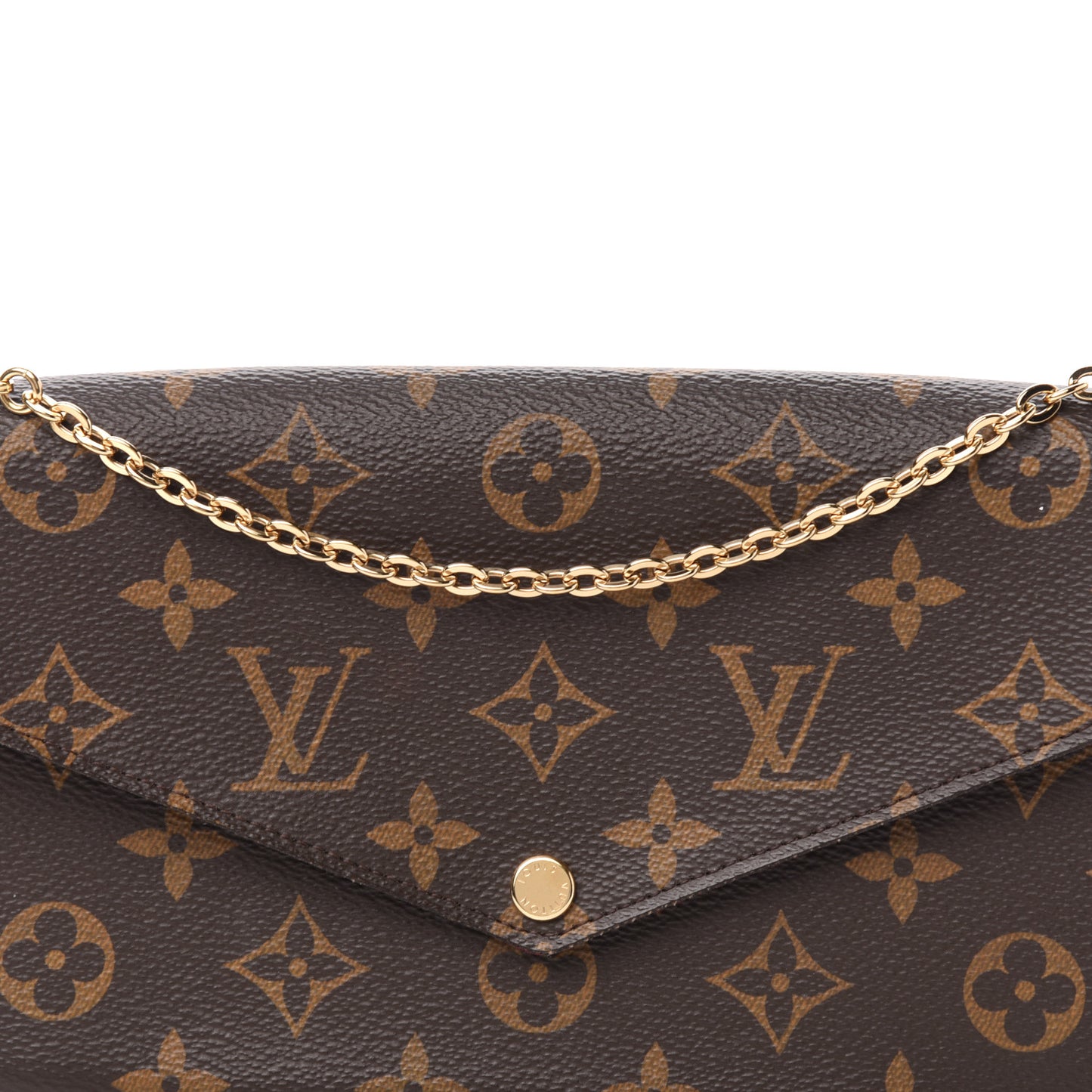 Monogram Pochette Felicie Chain Wallet Fuchsia