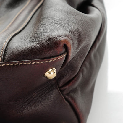 Gucci Calfskin Medium Britt Tote Dark Brown 8 of 9