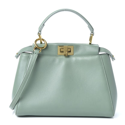 Fendi Nappa Mini Peekaboo Iconic Satchel Menta 1 of 9