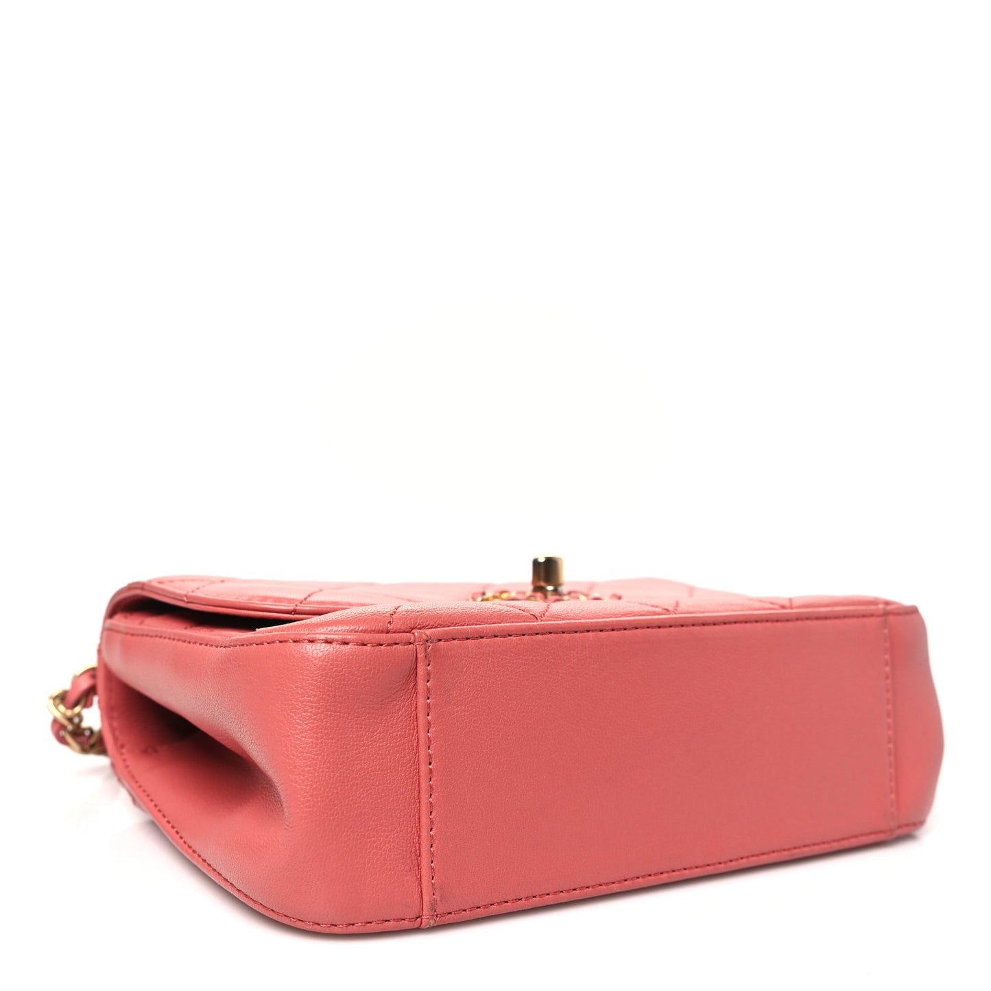 Lambskin Quilted Small Chain Infinity Top Handle Flap Pink
