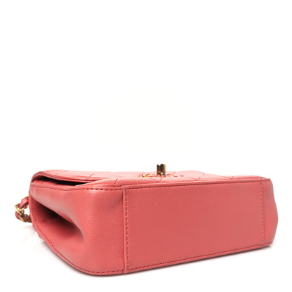 Chanel Lambskin Quilted Small Chain Infinity Top Handle Flap Pink 4 of 11