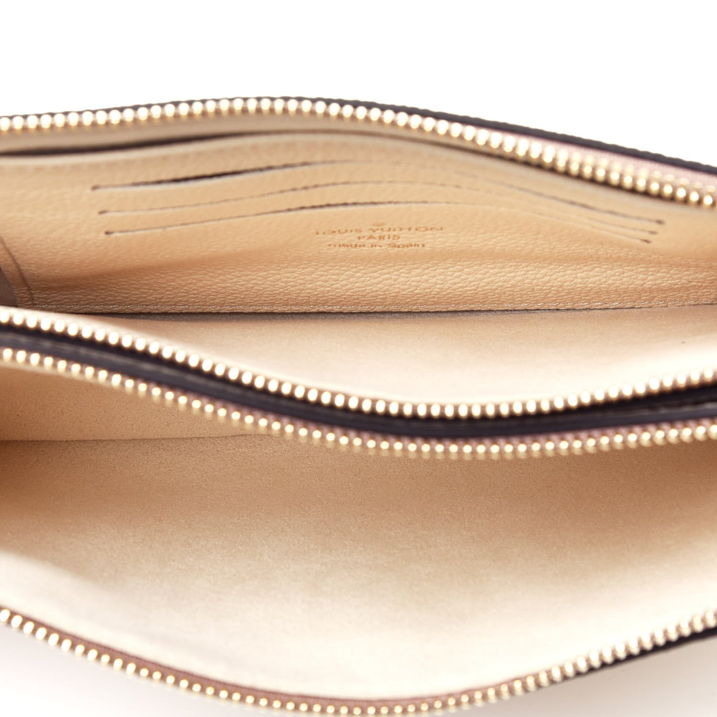 Empreinte Monogram Giant Double Zip Pochette Creme Bois De Rose