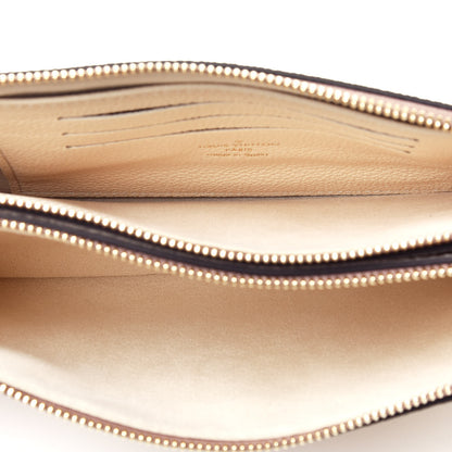 Louis Vuitton Empreinte Monogram Giant Double Zip Pochette Creme Bois De Rose 5 of 9