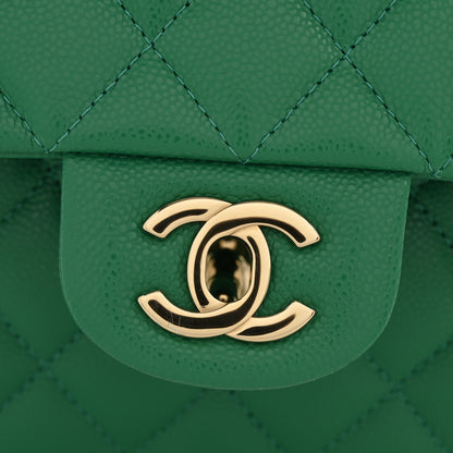 Chanel Caviar Quilted Small Double Flap Green 12 of 12