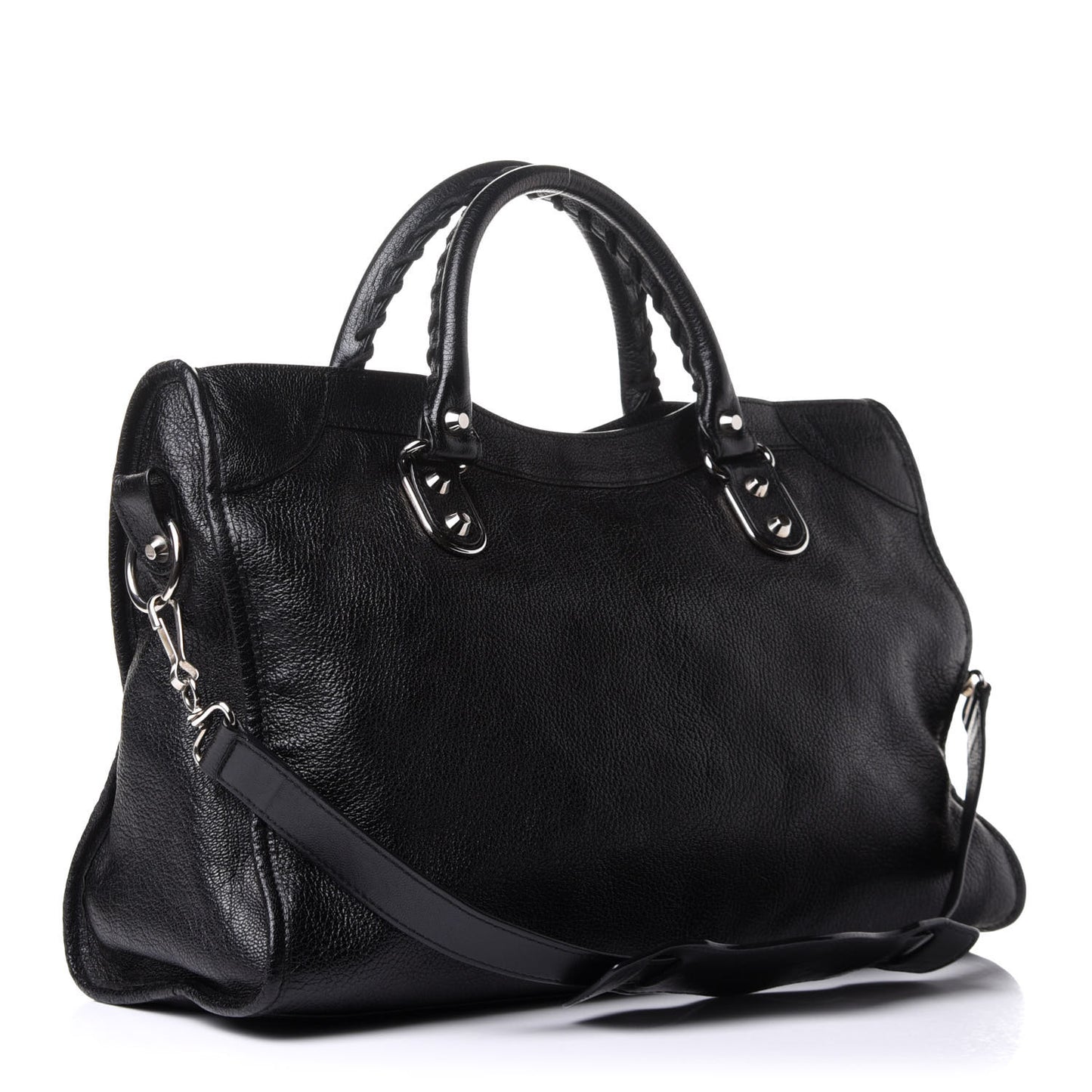 Chevre Silver Metallic Edge Hardware City Black