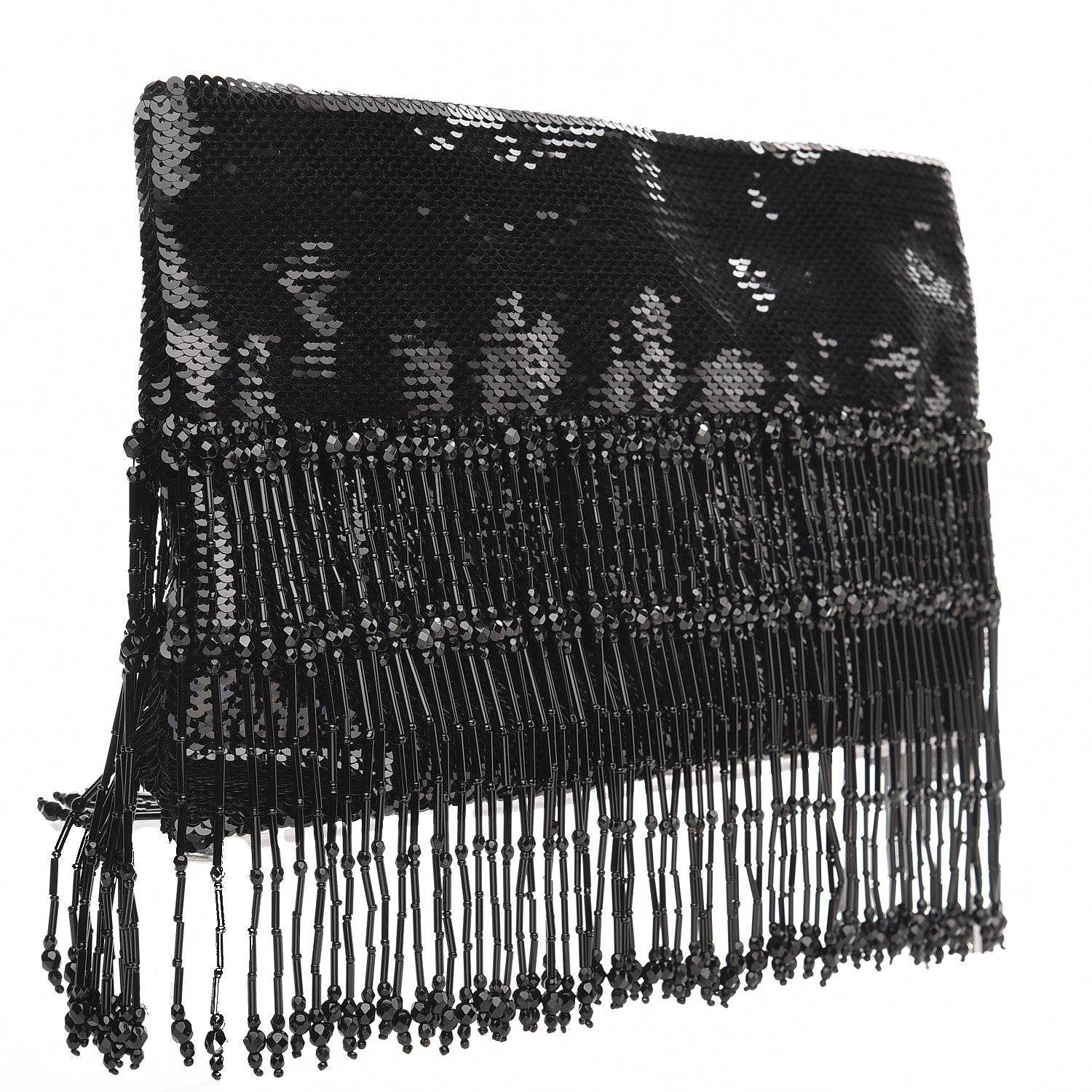 Prada Sequin Beaded Flat Clutch Black 3 of 7