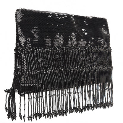 Prada Sequin Beaded Flat Clutch Black 3 of 7