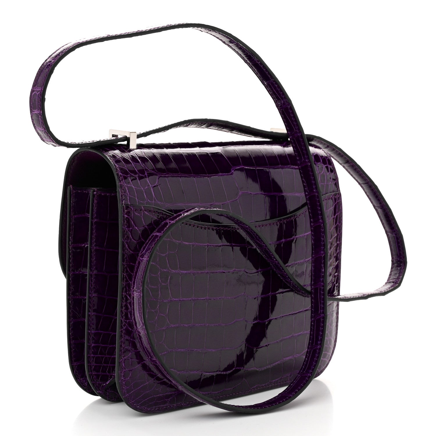Hermes Shiny Alligator Constance 18 Cassis 3 of 11