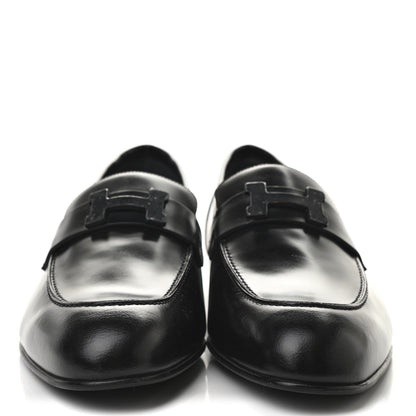 Hermes Goatskin Mens Paris Loafers 42.5 Black 2 of 11
