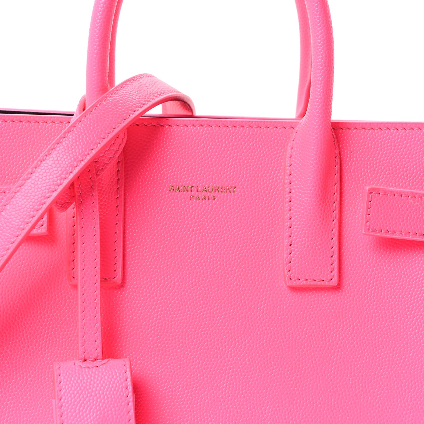 Grained Calfskin Nano Sac De Jour Fluo Pink