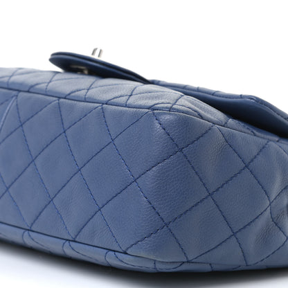 Chanel Washed Caviar Jumbo Single Flap Blue 6 of 10