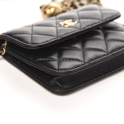Chanel Lambskin Quilted Pearl Crush Clutch With Chain Black 9 of 11