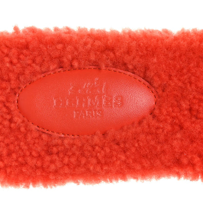 Hermes Woolskin Oran Sandals 39 Orange 8 of 9