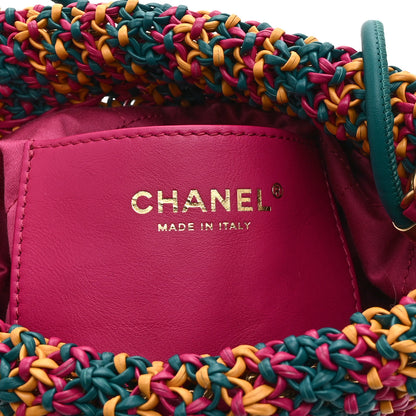 Chanel Calfskin Macrame Mini Chanel 22  Green Purple Yellow 6 of 10