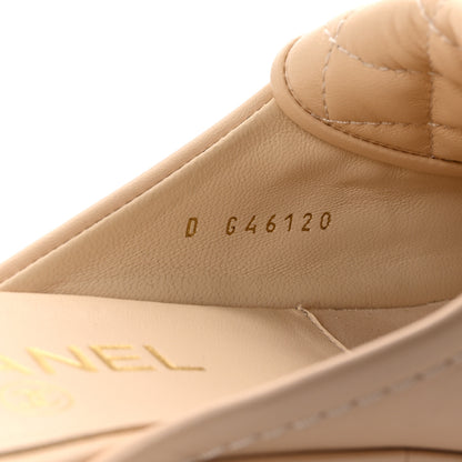 Chanel Lambskin Quilted CC Turnlock Mules 38.5 Light Beige 9 of 10