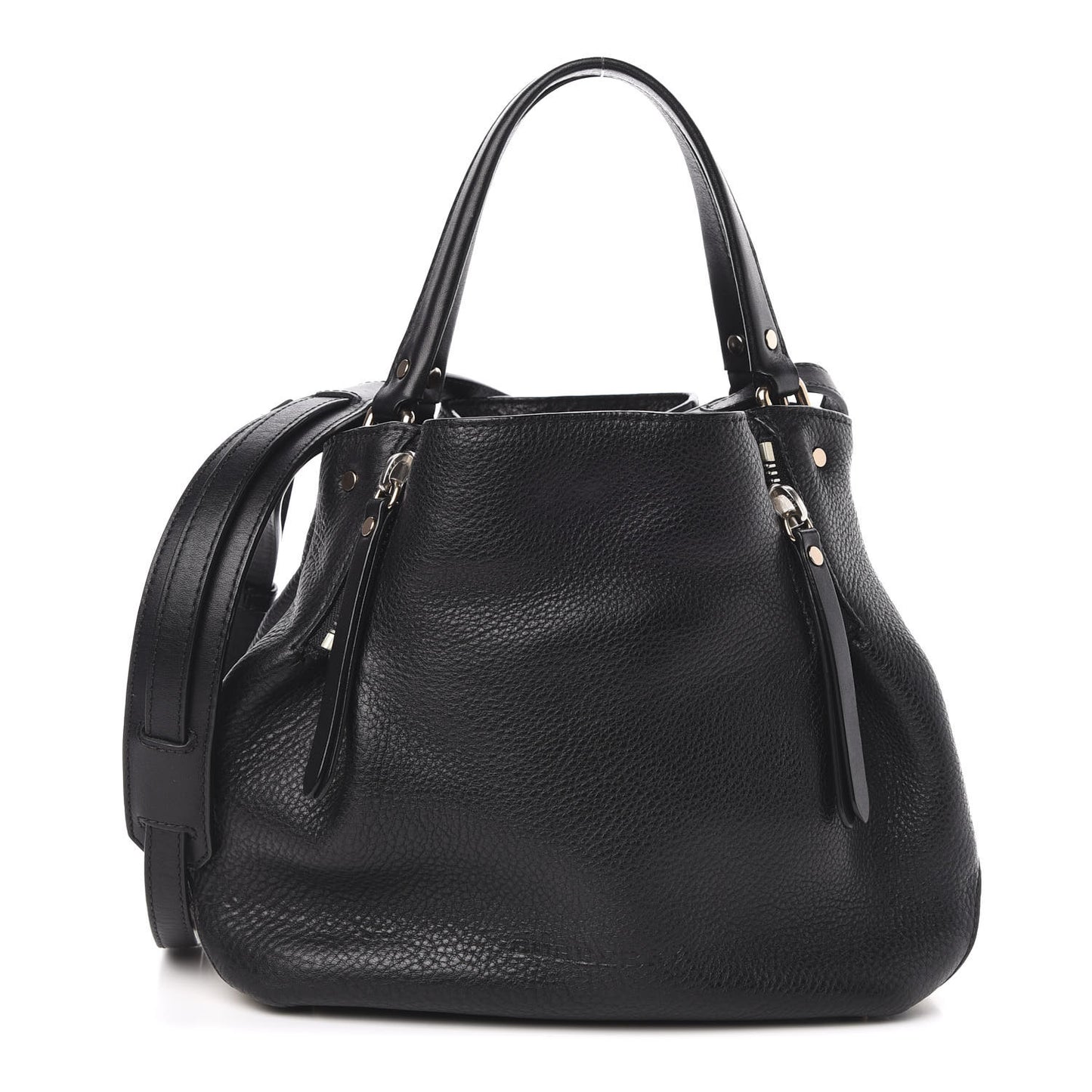 Grainy Calfskin House Check Small Maidstone Black