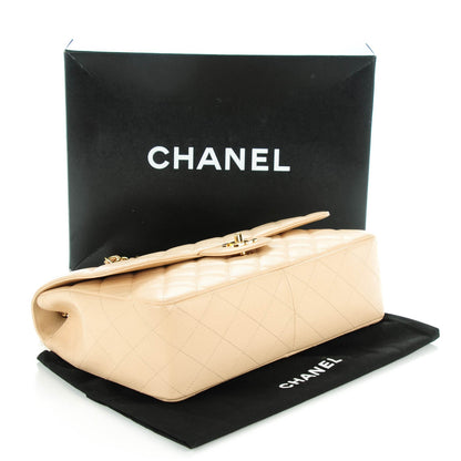 Chanel Caviar Quilted Jumbo Single Flap Beige Clair 4 of 8