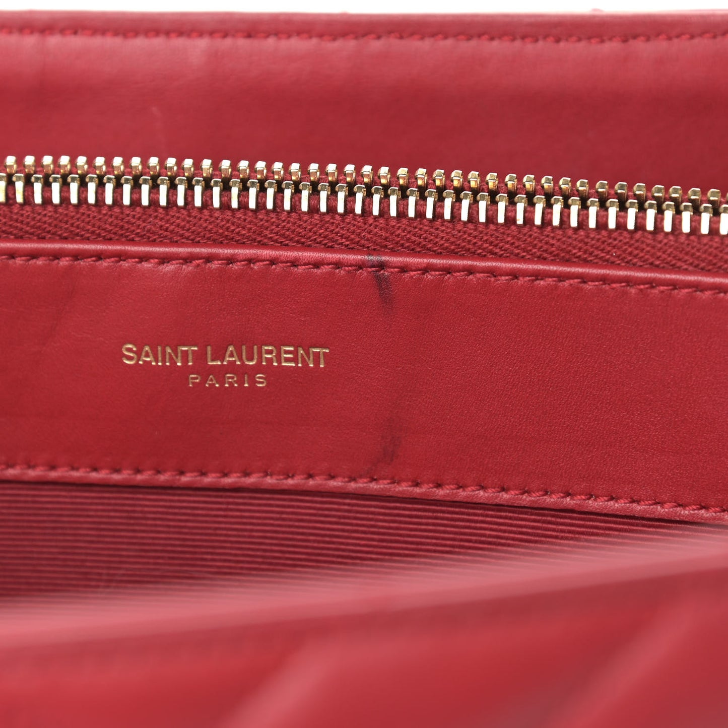 Smooth Calfskin Matelasse Chevron Monogram Shopping Bag Red