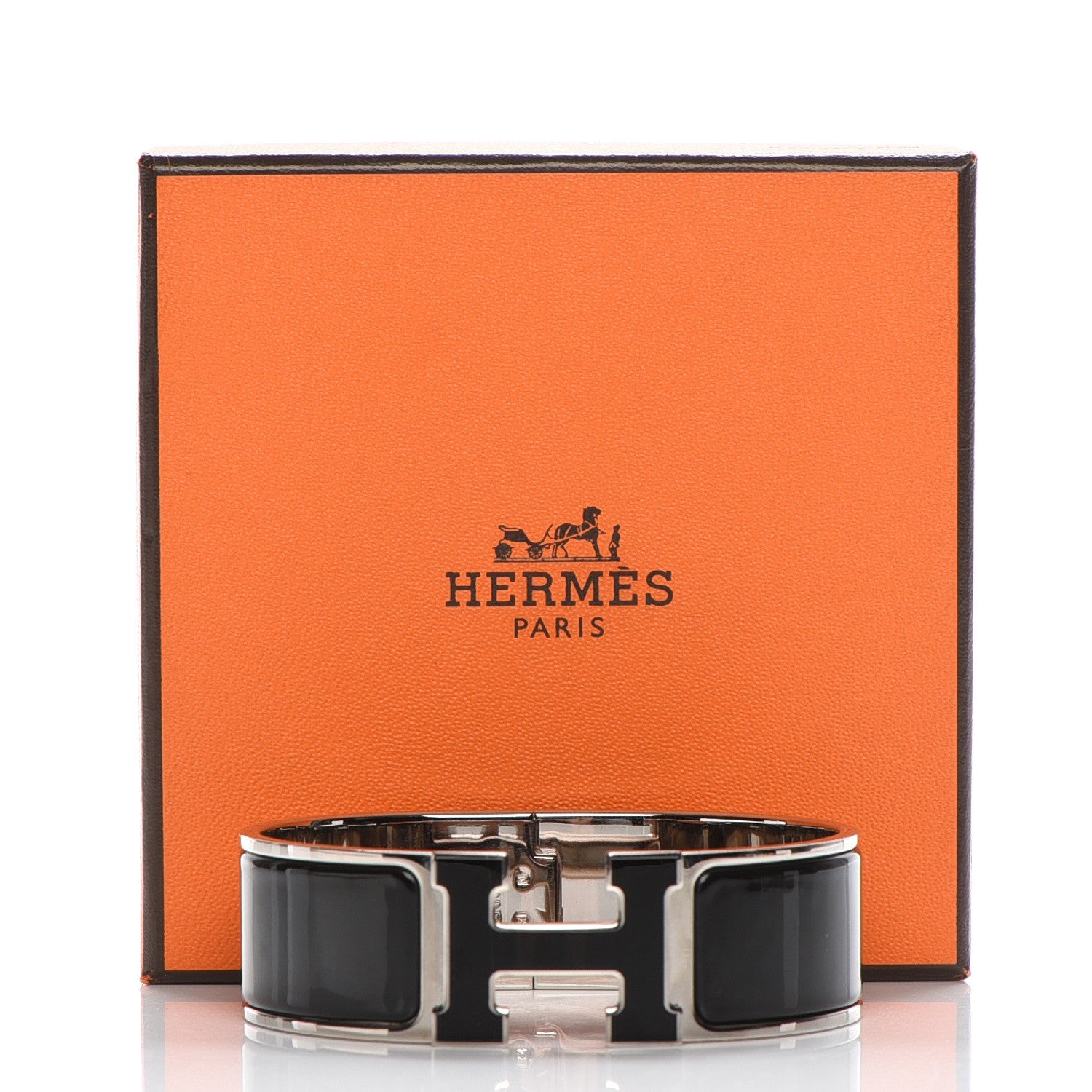 Hermes Enamel Wide Clic Clac H Bracelet GM Black 5 of 5