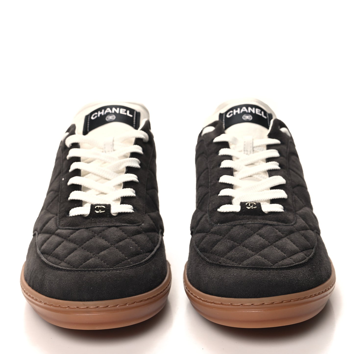 Suede Kidskin Quilted Mens Sneakers 45 Dark Grey