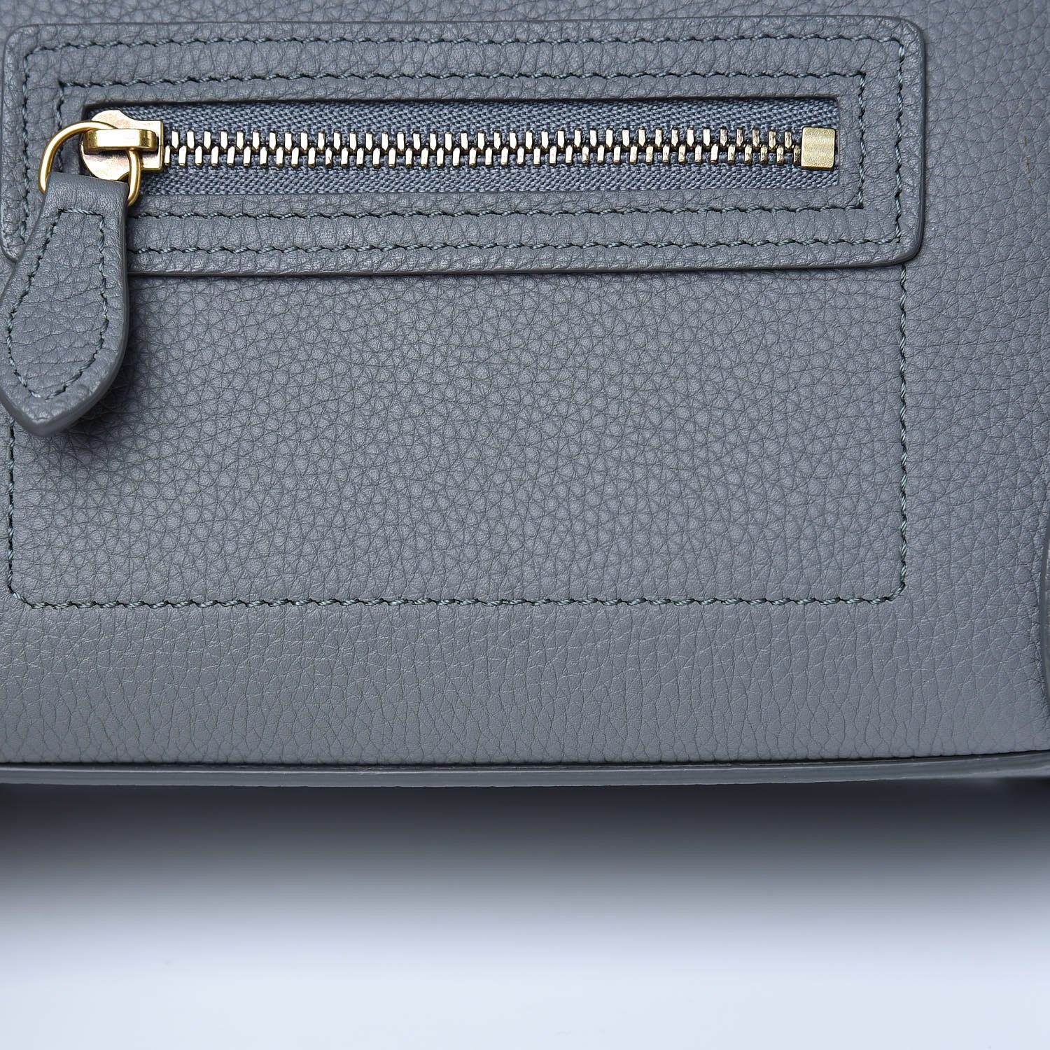 Celine Drummed Calfskin Nano Luggage Kohl 8 of 12
