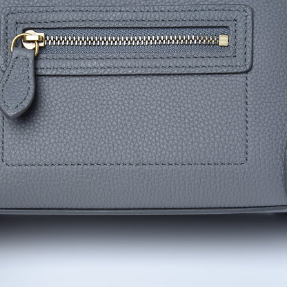 Celine Drummed Calfskin Nano Luggage Kohl 8 of 12