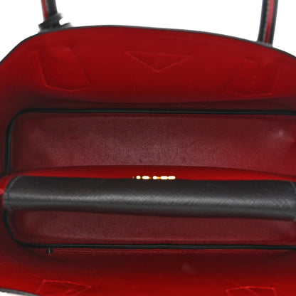 Prada Saffiano Cuir Medium Double Bag Black Fuoco 5 of 10