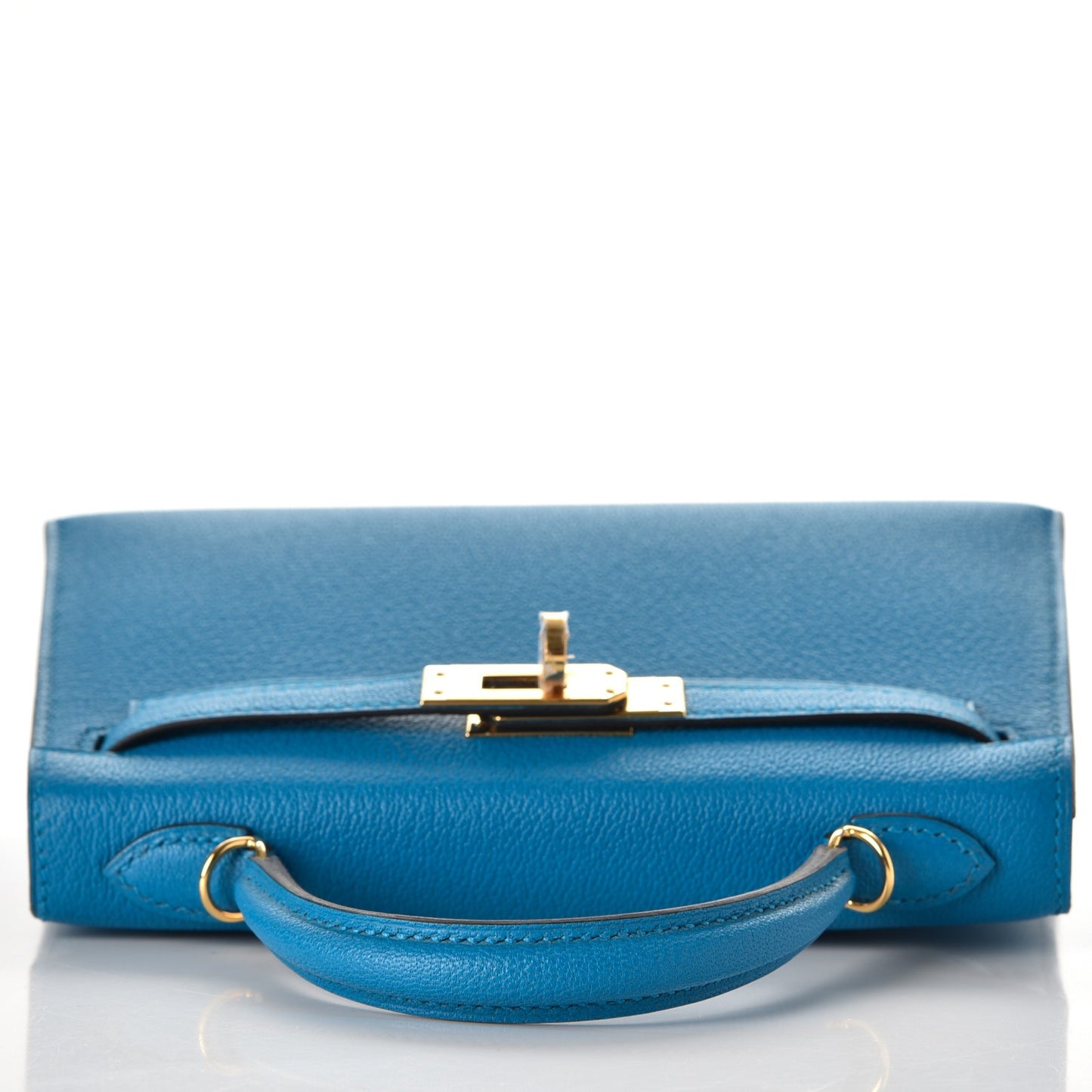 Chevre Mysore Mini Kelly Sellier 20 Bleu Zanzibar
