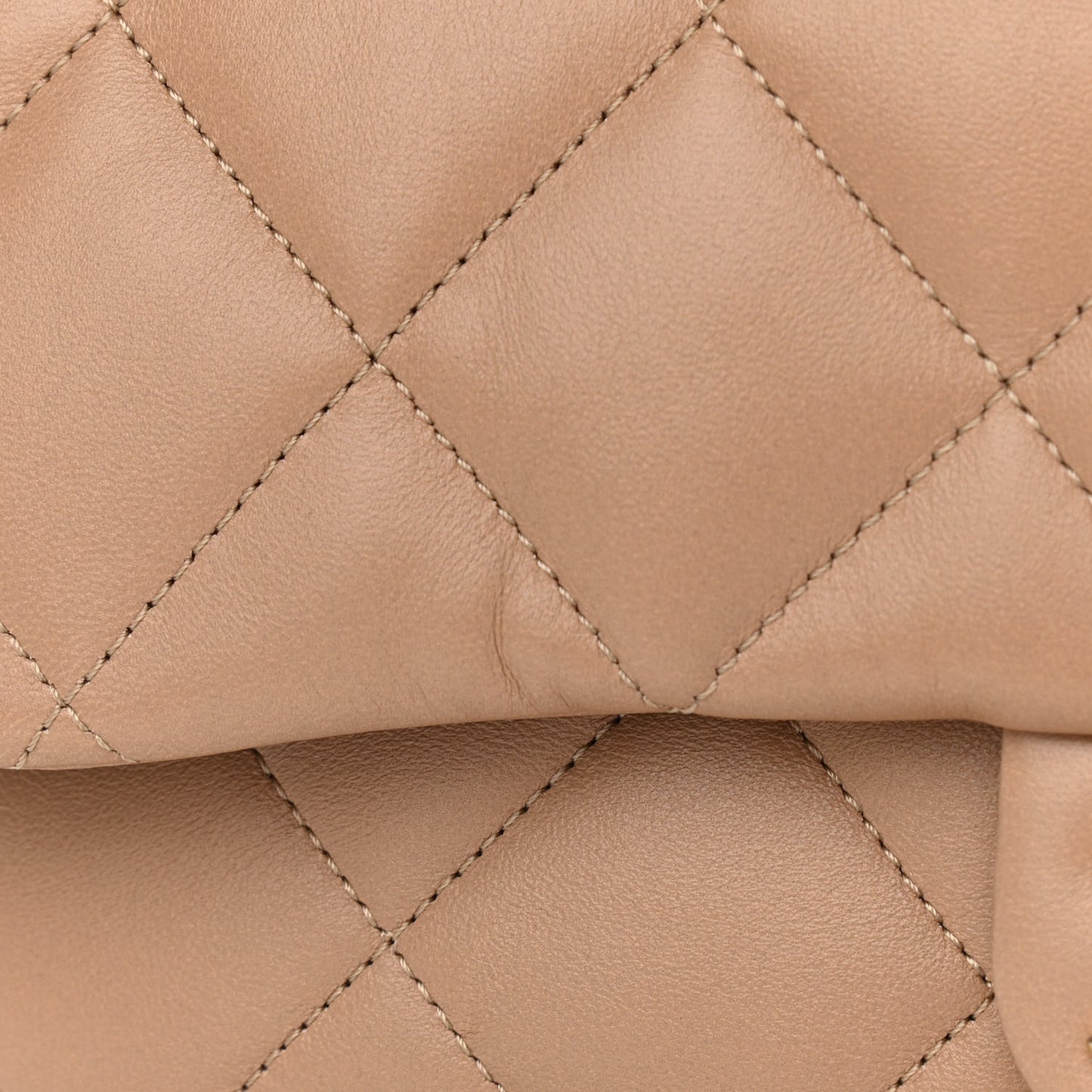 Lambskin Quilted Large CC Funky Town Flap Beige