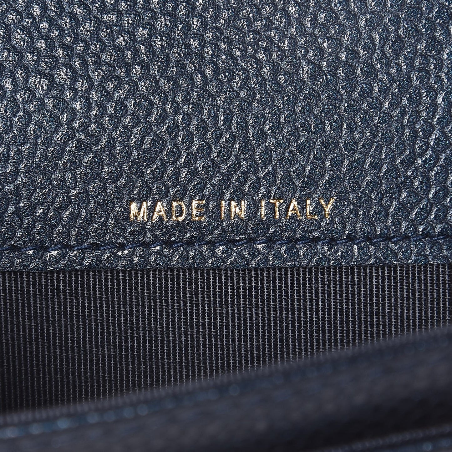 Metallic Caviar Quilted Flap Card Holder Dark Blue