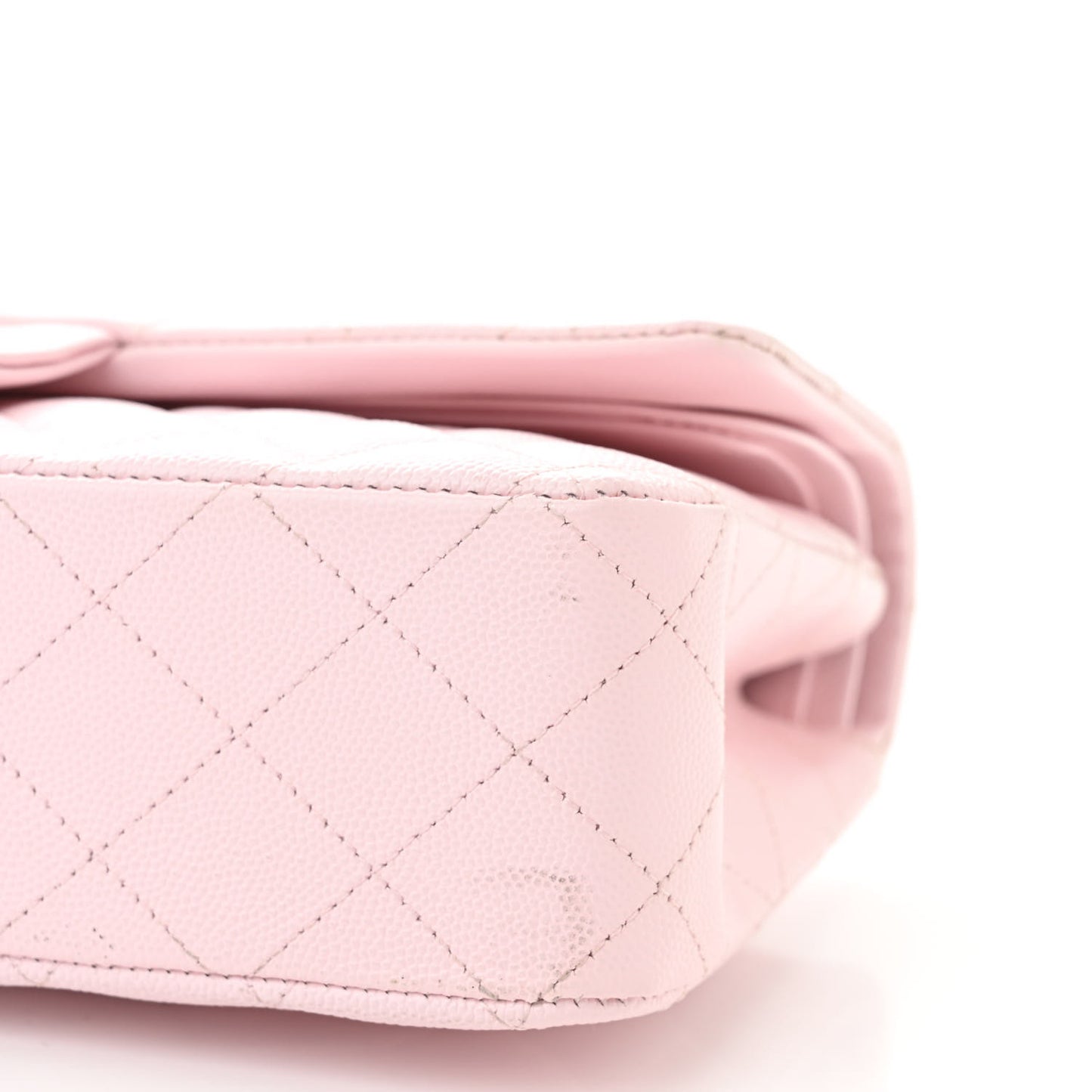 Caviar Quilted Medium Double Flap Light Pink