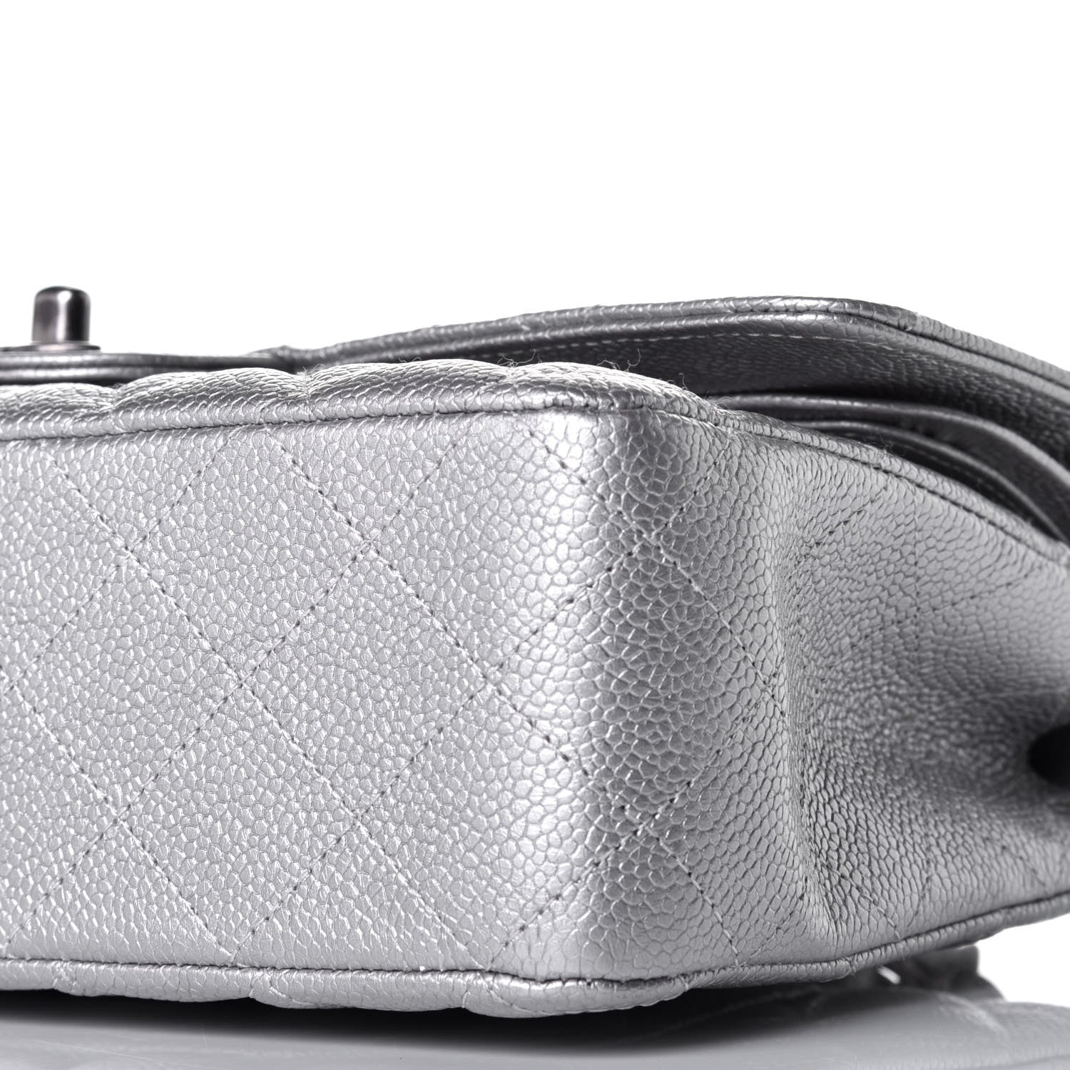 Chanel Metallic Caviar Quilted Medium Double Flap Silver 9 of 9