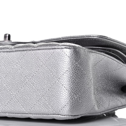 Chanel Metallic Caviar Quilted Medium Double Flap Silver 9 of 9