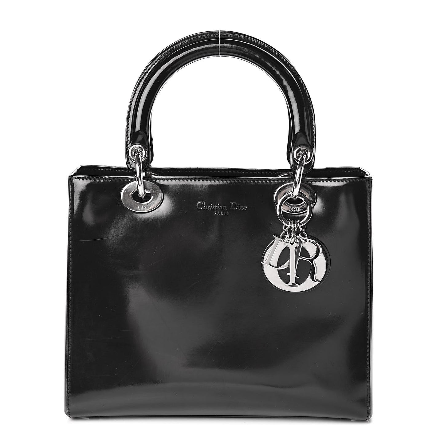 Patent Medium Lady Dior Black