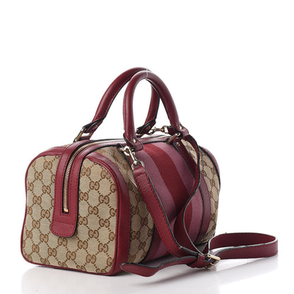 Gucci Monogram Cellarius Calfskin Vintage Web Small Boston Beige Ebony Soft Burgundy Peonia Flower Box Pink 4 of 14